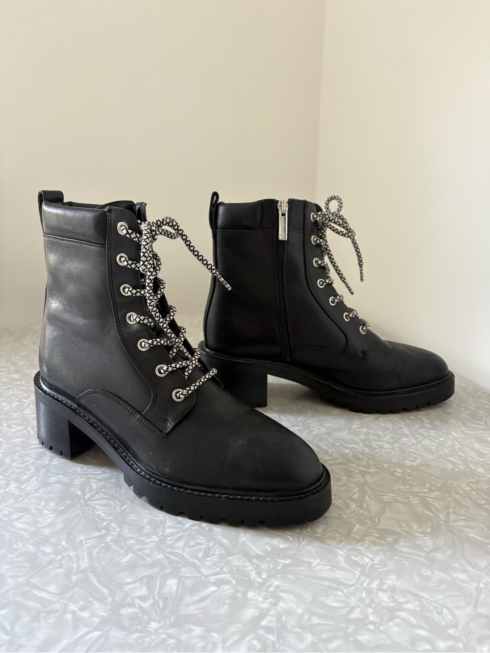 Aquatalia Sabine Leather Lace-Up Boots